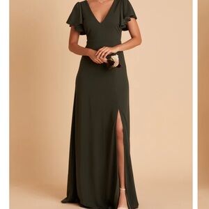 Birdy Grey Hannah Crepe Olive Bridesmaid Dress